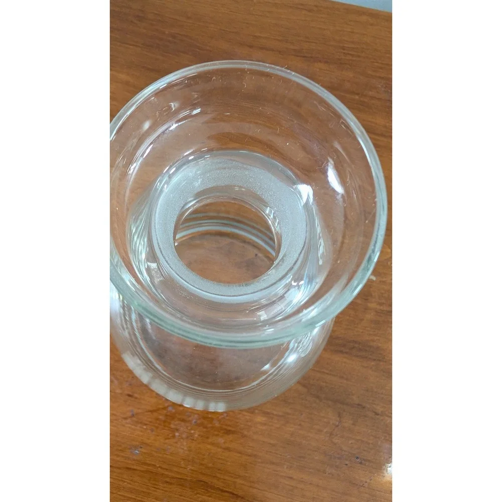 Vintage Clear Glass Vodka Decanter with Stopper Etched Gothic Font Barware